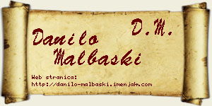 Danilo Malbaški vizit kartica